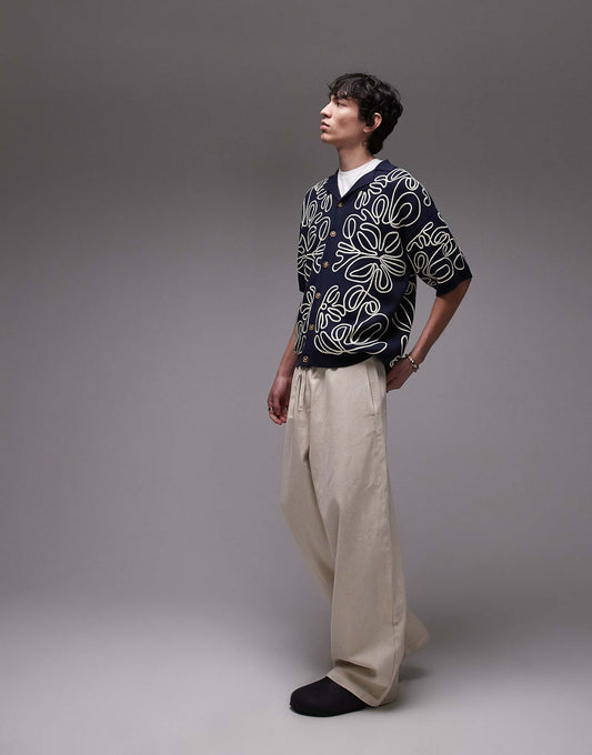 Relaxed Heavy Embroidered Floral Shirt