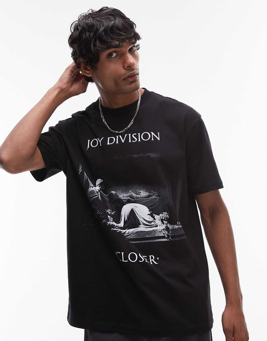Premium Oversized Fit T-Shirt With Front And Back Joy Division Print