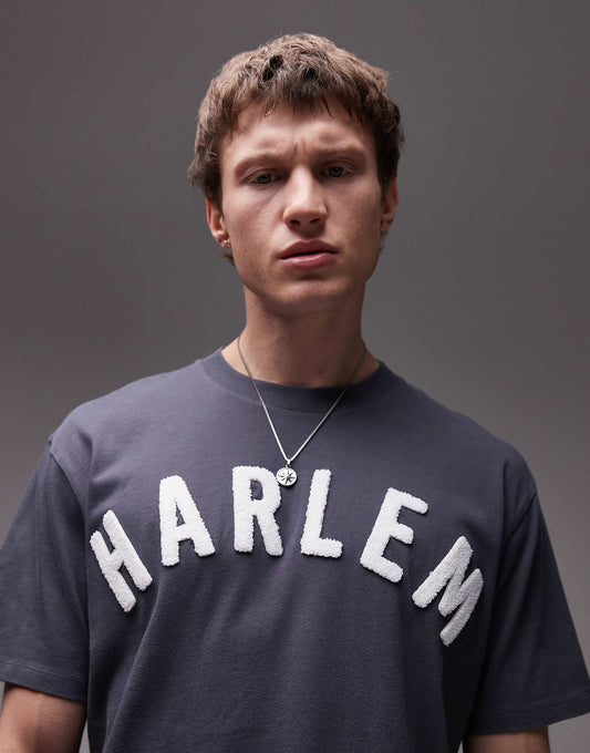 Premium Oversized Fit T-Shirt With Harlem Chenille Embroidery