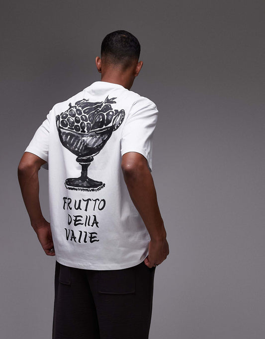 Oversized Fit T-Shirt With Front And Back Frutto Della Valle Print
