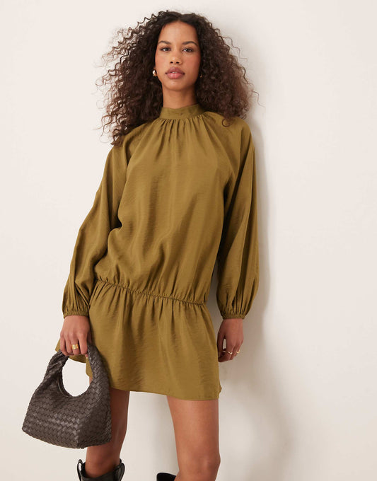 Blouson Mini Long Sleeve Dress