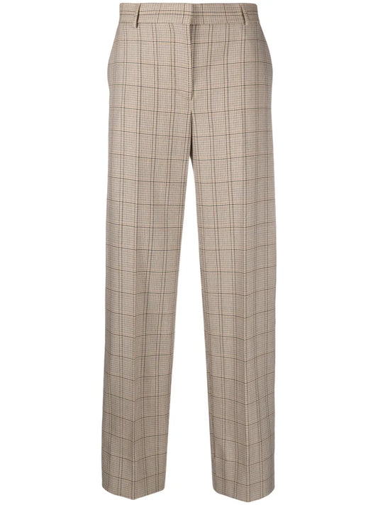 Windowpane-Check Tailored Trousers