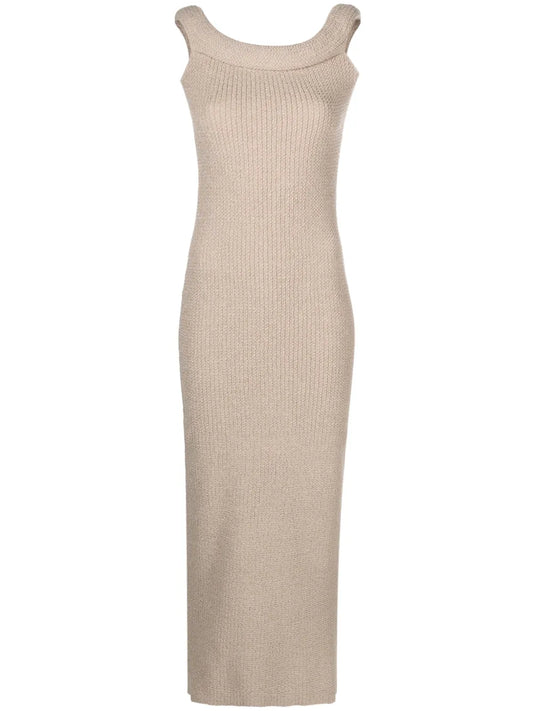 Roll Off-Shoulder Knitted Dress