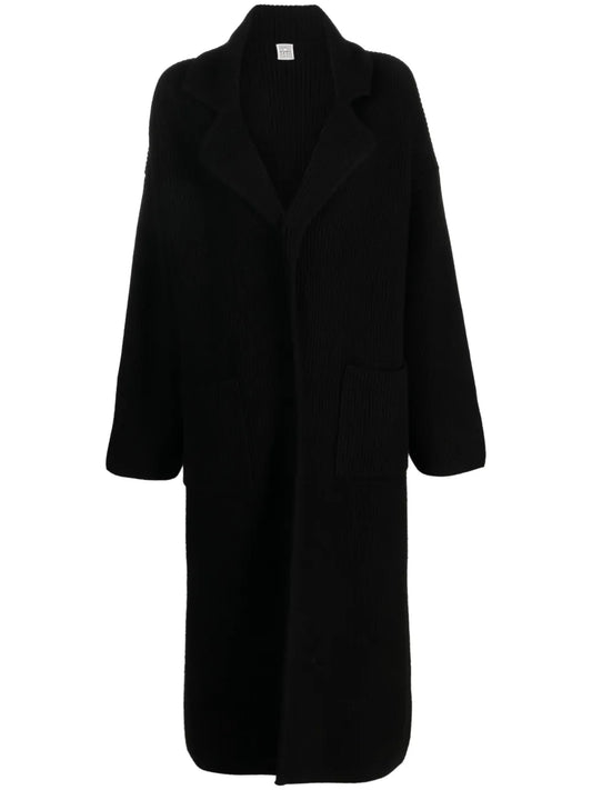 Drop-Shoulder Ribbed-Knit Cardigan