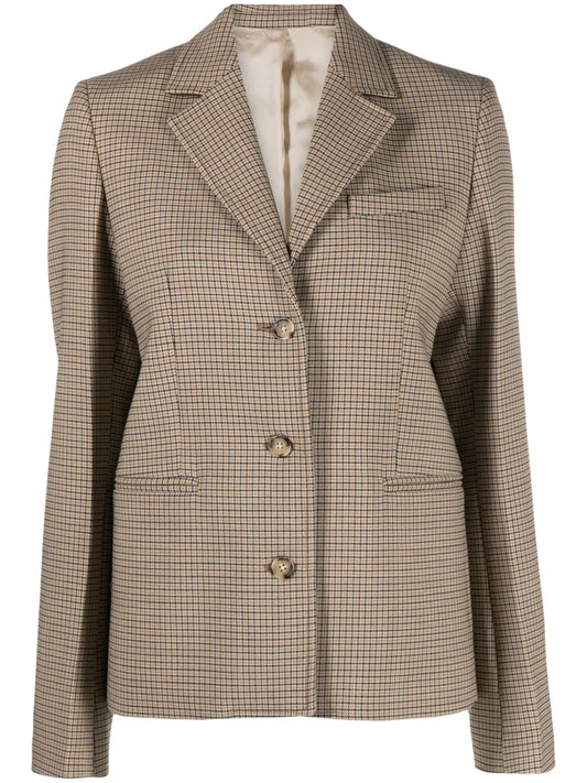 Houndstooth Single-Breasted Blazer