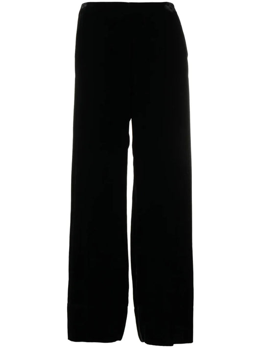 Velvet Wide-Leg Trousers