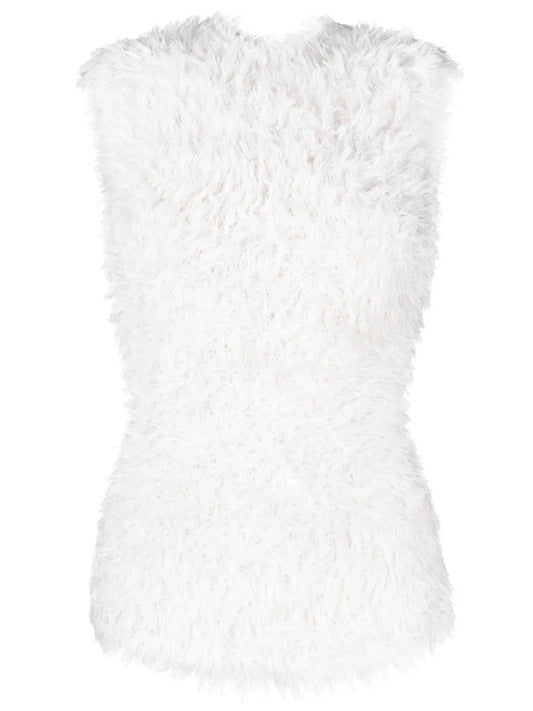 Textured Sleeveless Silk Top