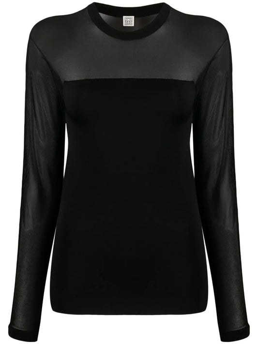 Semi-Sheer Panelled Top