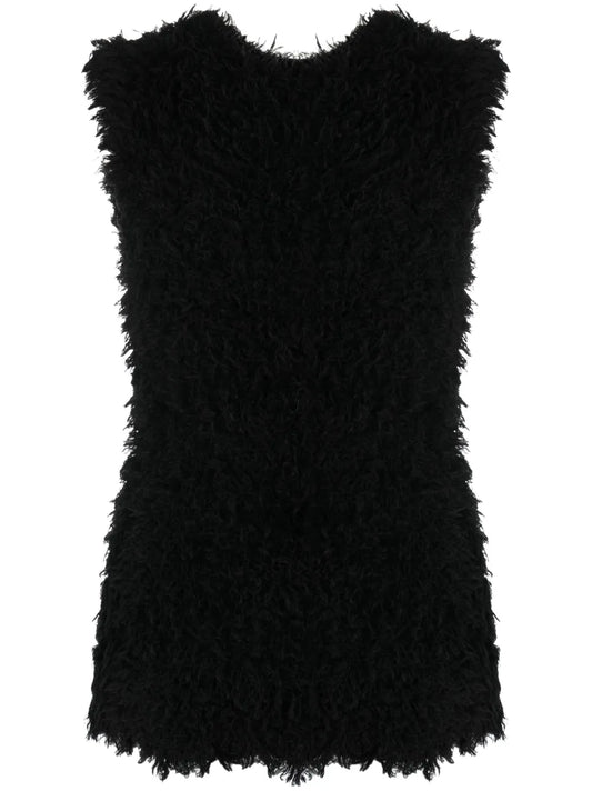 Textured Sleeveless Silk Top