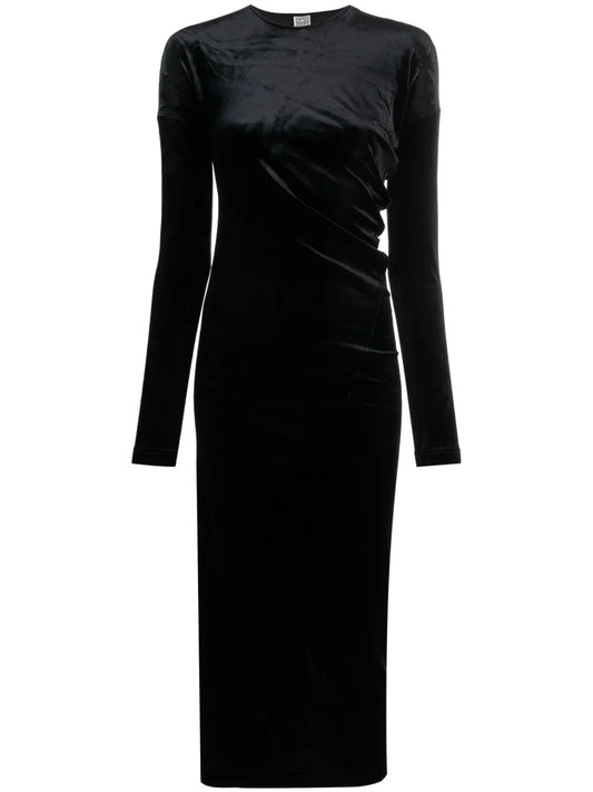 Twisted Velvet Midi Dress