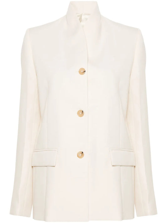 No-Lapels Single-Breasted Blazer
