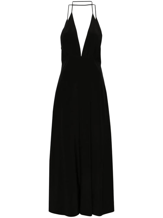 Halterneck Flared Maxi Dress