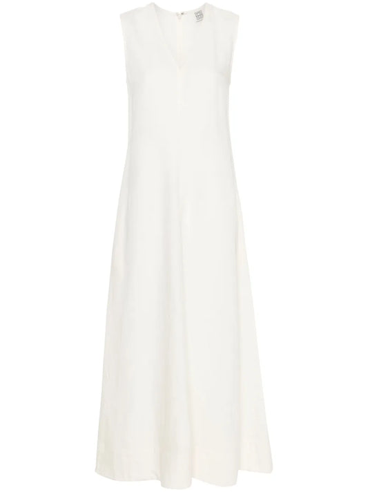 V-Neck Flared Maxi Dress