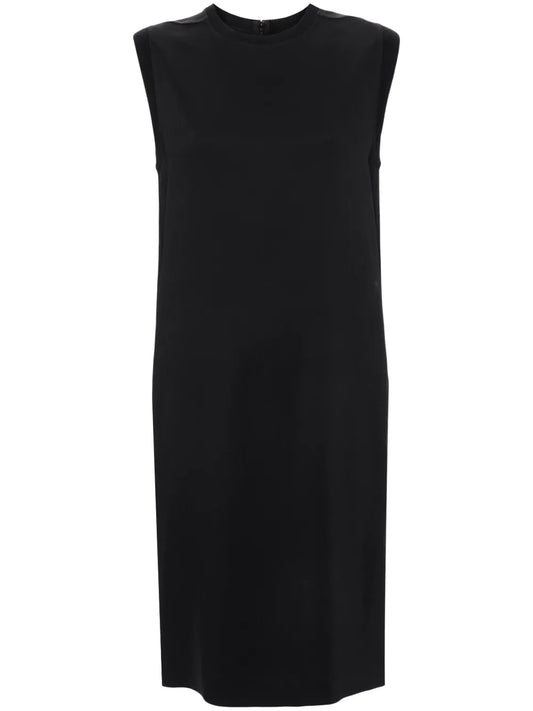 Crew-Neck Crepe Midi Dress