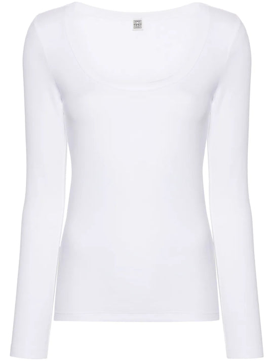 Scoop-Neck Fine-Ribbed T-Shirt