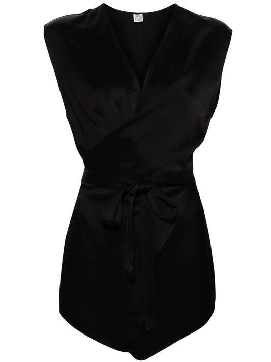 Tie-Fastening Satin Vest