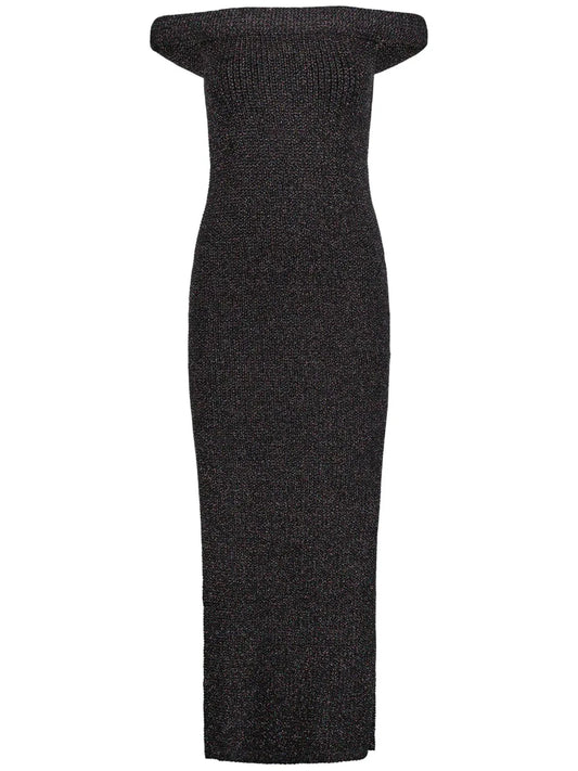 Roll Off-Shoulder Knitted Dress