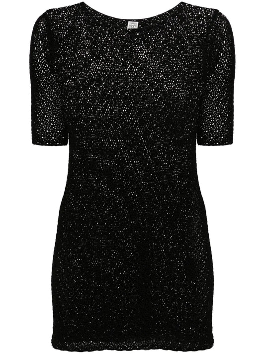 Bardot-Neck Sheer Jumper