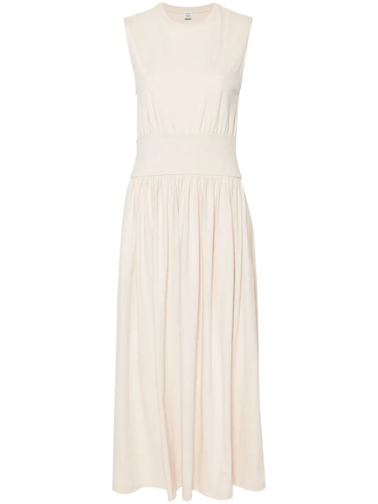 Fitted-Waistband Midi Dress