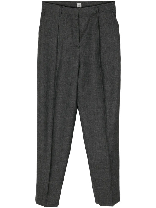 Mélange-Effect Tailored Trousers