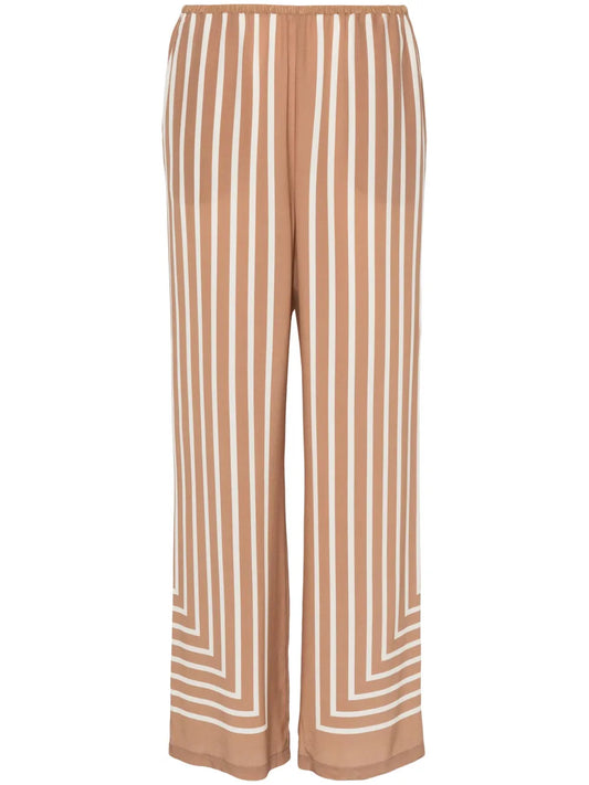 Geometric-Print Silk Palazzo Pants