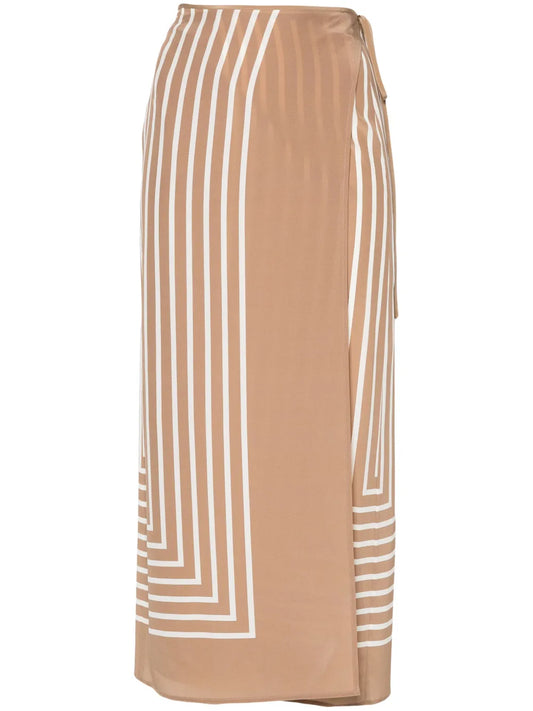 Geometric-Print Wrap Skirt