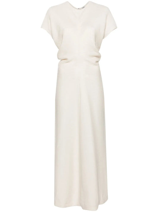 Draped-Detailing Textured Maxi Dress