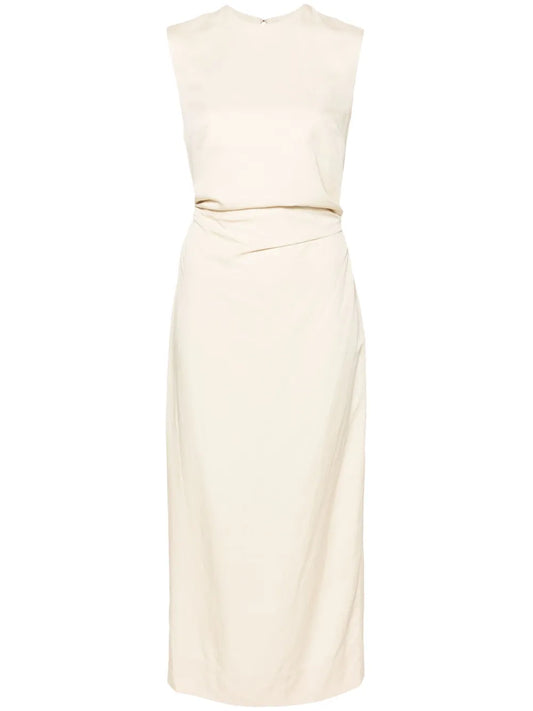 Tie-Waist Sleeveless Midi Dress