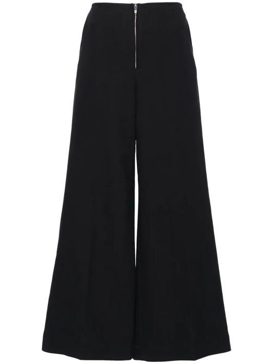 Mid-Rise Wide-Leg Trousers
