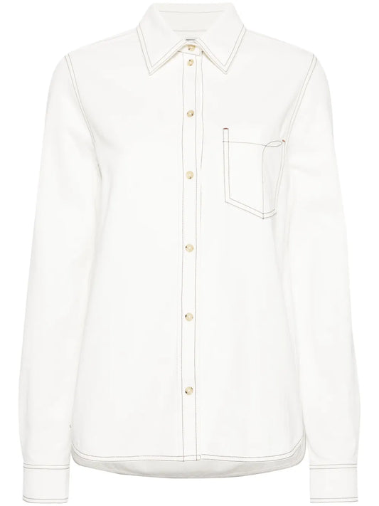 Contrast-Stitching Organic Cotton Shirt