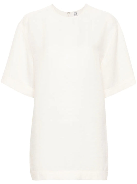 Crinkled Round-Neck T-Shirt