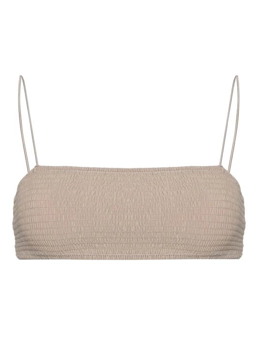 Smocked Bandeau Bikini Top