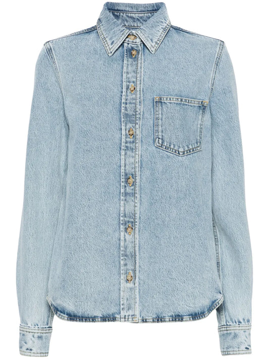 Classic-Collar Denim Shirt