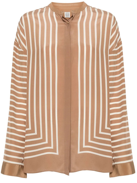 Geometric-Print Silk Shirt