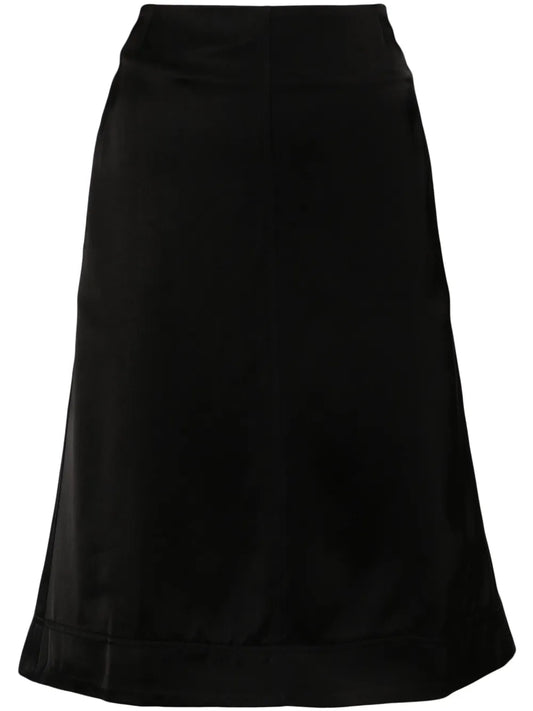 Panelled Satin Midi Skirt