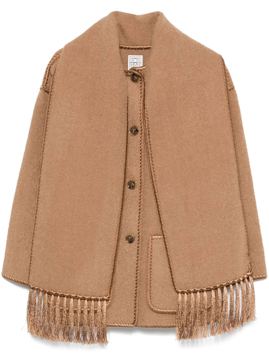 Whipstitch-Trim Scarf Jacket