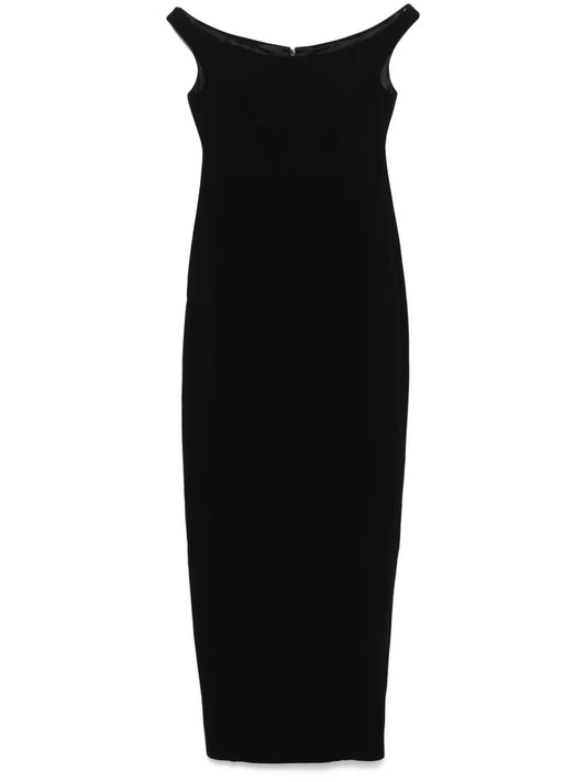 Curved Off-Shoulder Maxi Dress
