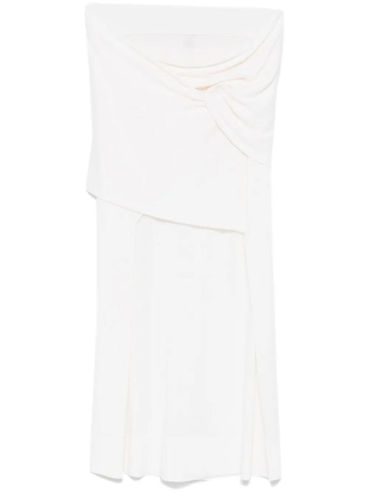 Draped-Detailing Midi Skirt
