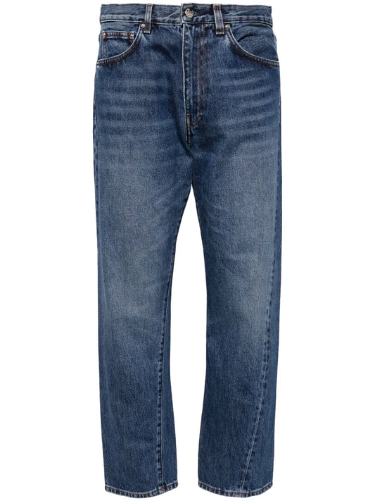 Twisted-Seam Straight-Leg Jeans