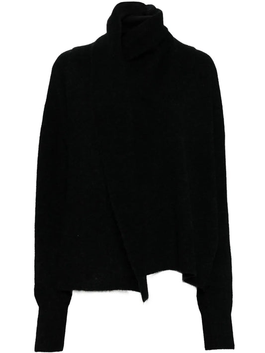 Draped Scarf Jumper