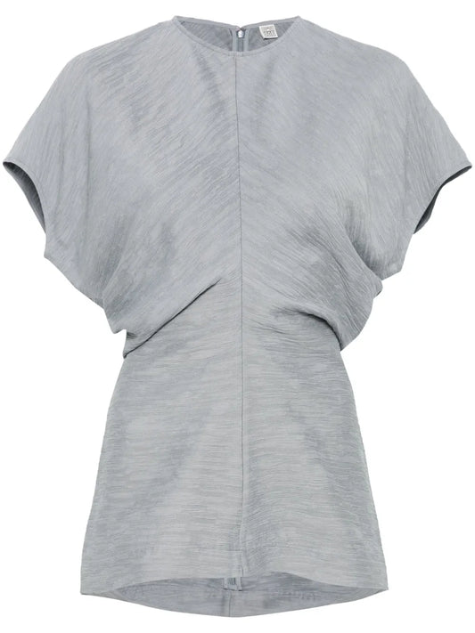 Slouch-Waist Crinkled Top