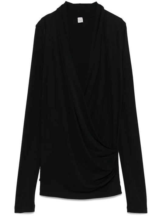 Overlapped Jersey Blouse