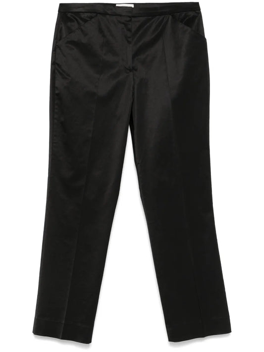 Straight-Leg Cropped Trousers
