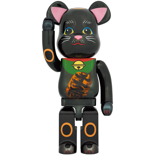 Medicom Be@Rbrick Maneki Neko Black Plated Luminous