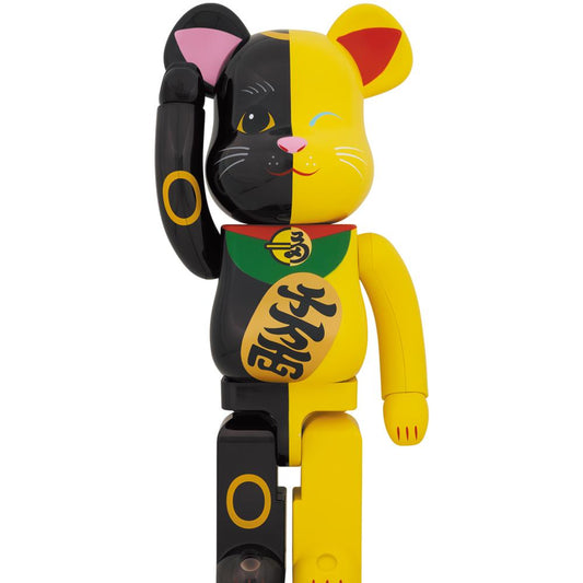 Medicom Be@Rbrick Maneki Neko Black X Yellow