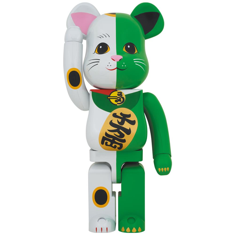 Medicom Be@Rbrick Maneki Neko White X Green