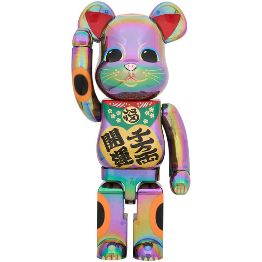 Medicom Be@Rbrick Maneki Neko Good Luck Ten Million Ryo Black Transparent Plating