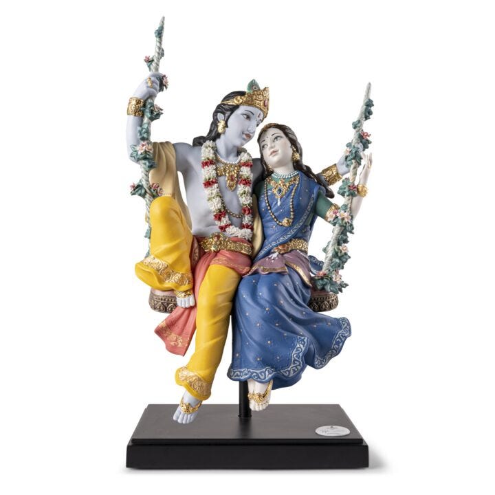 Radha Krishna On A Swing Sculpture