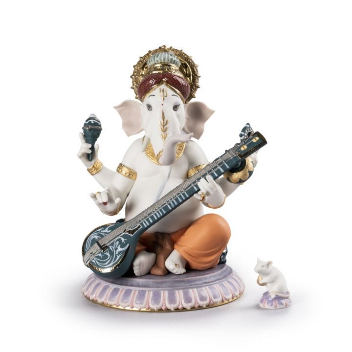 Veena Ganesha Figurine