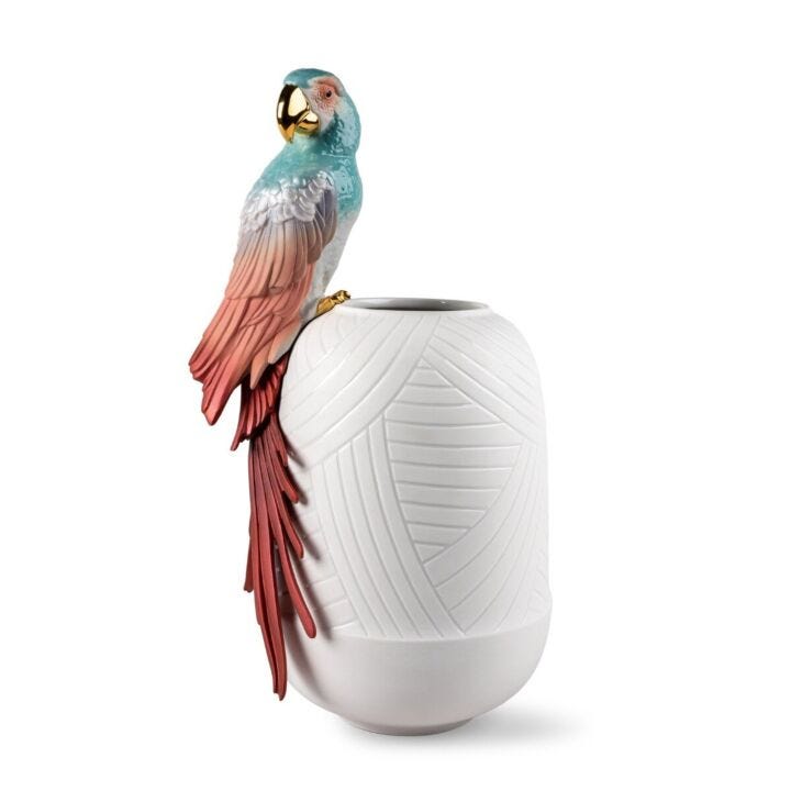 Macaw Bird Vase